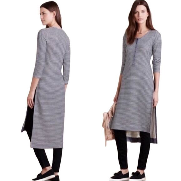 Anthropologie Postmark Striped Henley Tunic - Picture 3 of 8